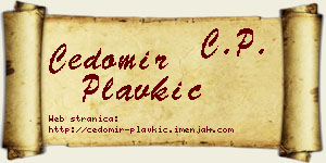 Čedomir Plavkić vizit kartica